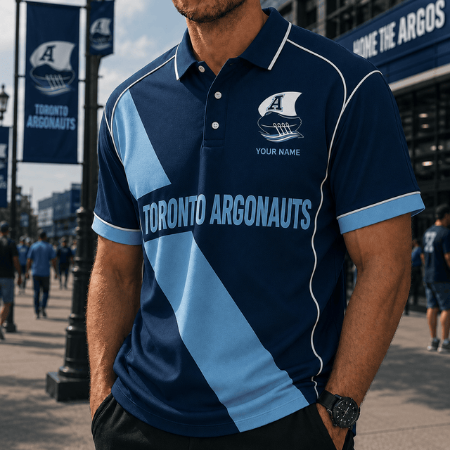 [FAN EXCLUSIVE] NEW CUSTOMIZED CFL03 TOR TORONTO ARGONAUTS STRAPPY POLO SHIRT
