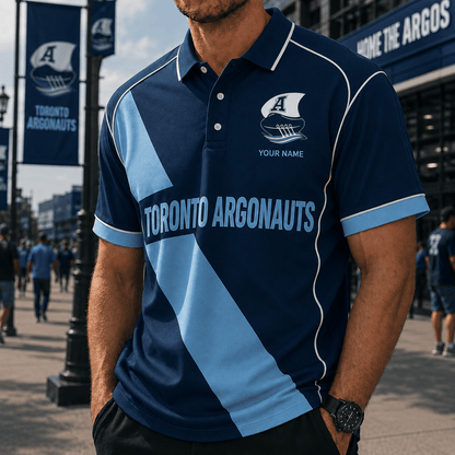 [FAN EXCLUSIVE] NEW CUSTOMIZED CFL03 TOR TORONTO ARGONAUTS STRAPPY POLO SHIRT