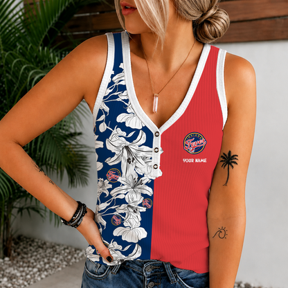 [FAN FAVORITE] NEW CUSTOMIZED WNBA06 IDF INDIANA FEVER WOMEN'S V-NECK TANK TOP