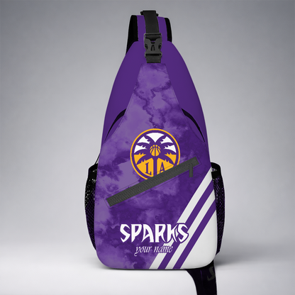 [FAN FAVORITE] NEW CUSTOMIZED WNBA08 LAS LOS ANGELES SPARKS SLING BAG