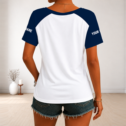 [FAN FAVORITE] NEW CUSTOMIZED WNBA09 MNL MINNESOTA LYNX V-NECK FEMALE SHIRT