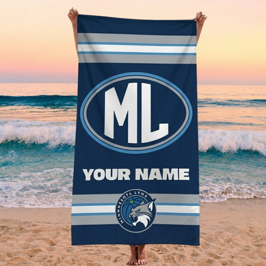 ENDING TODAY - NEW CUSTOMIZED WNBA09 MNL MINNESOTA LYNX BEACH TOWEL FOR FAN